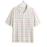 White Halloween Tattersall Pattern Print Rayon Hawaiian Shirt