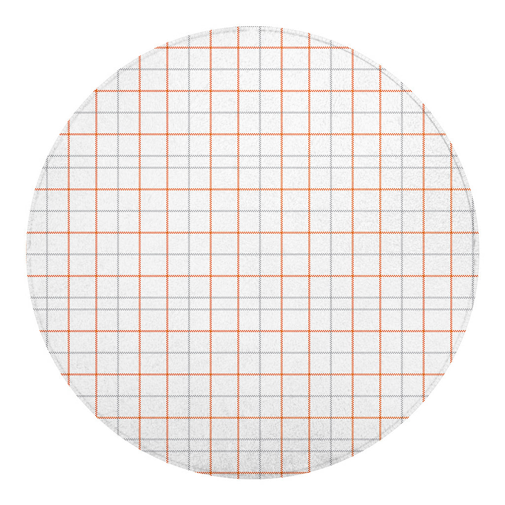 White Halloween Tattersall Pattern Print Round Blanket