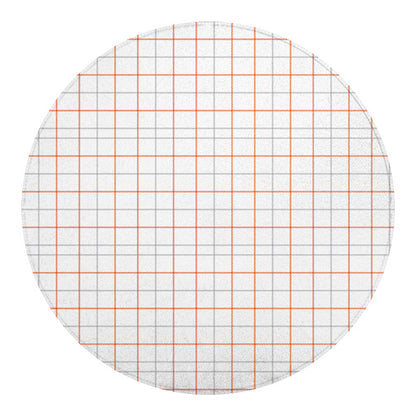 White Halloween Tattersall Pattern Print Round Blanket