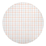 White Halloween Tattersall Pattern Print Round Blanket