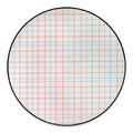 White Halloween Tattersall Pattern Print Round Floor Mat