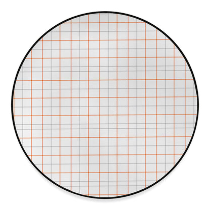 White Halloween Tattersall Pattern Print Round Floor Mat