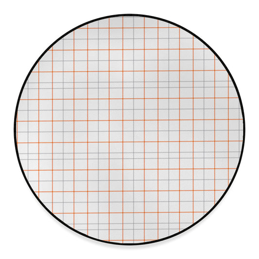 White Halloween Tattersall Pattern Print Round Floor Mat