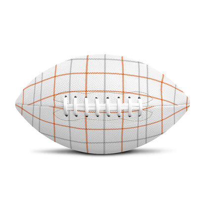 White Halloween Tattersall Pattern Print Rugby Ball