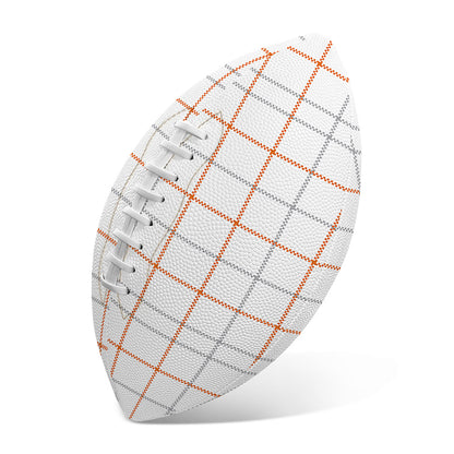 White Halloween Tattersall Pattern Print Rugby Ball