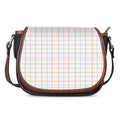 White Halloween Tattersall Pattern Print Saddle Bag