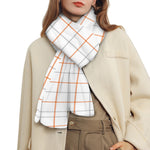 White Halloween Tattersall Pattern Print Scarf