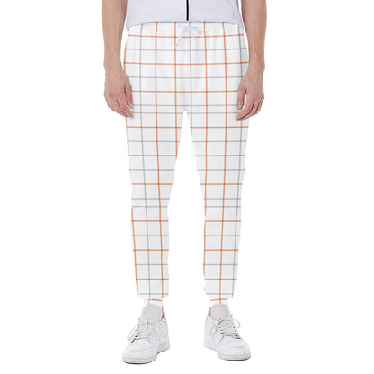 White Halloween Tattersall Pattern Print Scuba Joggers