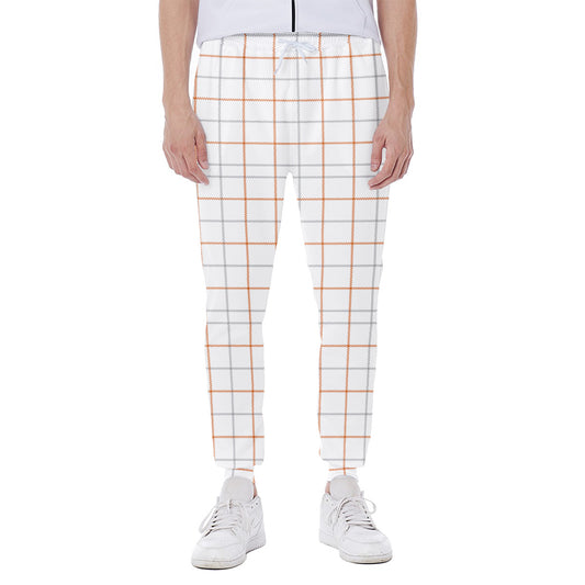 White Halloween Tattersall Pattern Print Scuba Joggers