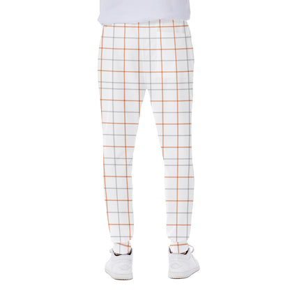 White Halloween Tattersall Pattern Print Scuba Joggers