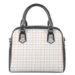 White Halloween Tattersall Pattern Print Shoulder Handbag