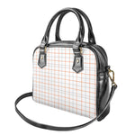 White Halloween Tattersall Pattern Print Shoulder Handbag