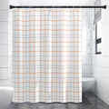White Halloween Tattersall Pattern Print Shower Curtain