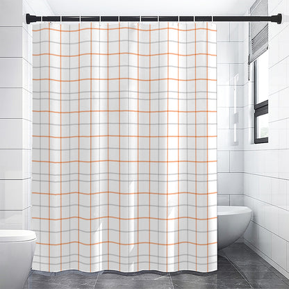 White Halloween Tattersall Pattern Print Shower Curtain