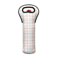 White Halloween Tattersall Pattern Print Single Neoprene Wine Tote