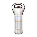 White Halloween Tattersall Pattern Print Single Neoprene Wine Tote