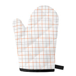 White Halloween Tattersall Pattern Print Single Oven Mitt