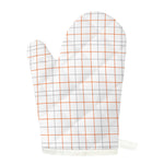 White Halloween Tattersall Pattern Print Single Oven Mitt