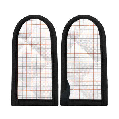 White Halloween Tattersall Pattern Print Skillet Handle Cover