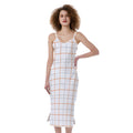 White Halloween Tattersall Pattern Print Slim Fit Midi Cami Dress