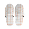 White Halloween Tattersall Pattern Print Slippers