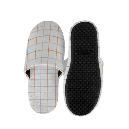 White Halloween Tattersall Pattern Print Slippers