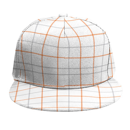 White Halloween Tattersall Pattern Print Snapback Cap