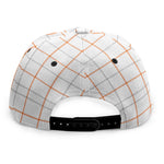 White Halloween Tattersall Pattern Print Snapback Cap
