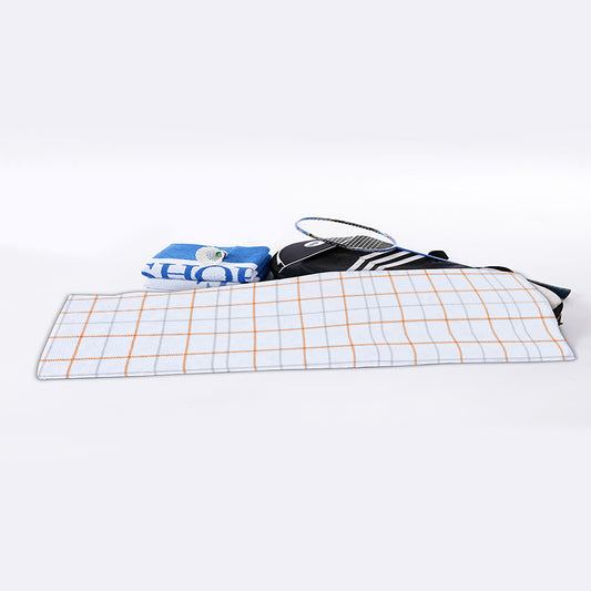 White Halloween Tattersall Pattern Print Sports Towel
