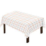 White Halloween Tattersall Pattern Print Tablecloth