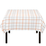 White Halloween Tattersall Pattern Print Tablecloth