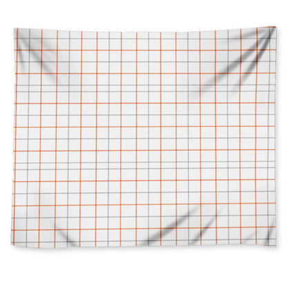 White Halloween Tattersall Pattern Print Tapestry