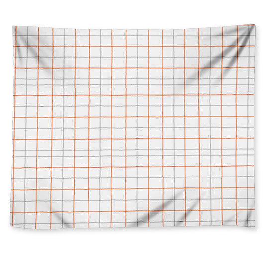 White Halloween Tattersall Pattern Print Tapestry