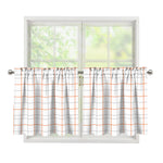 White Halloween Tattersall Pattern Print Tier Curtains