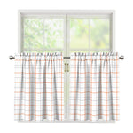 White Halloween Tattersall Pattern Print Tier Curtains