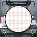 White Halloween Tattersall Pattern Print Tire Cover