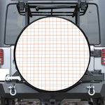 White Halloween Tattersall Pattern Print Tire Cover