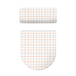 White Halloween Tattersall Pattern Print Toilet Lid And Tank Cover Set