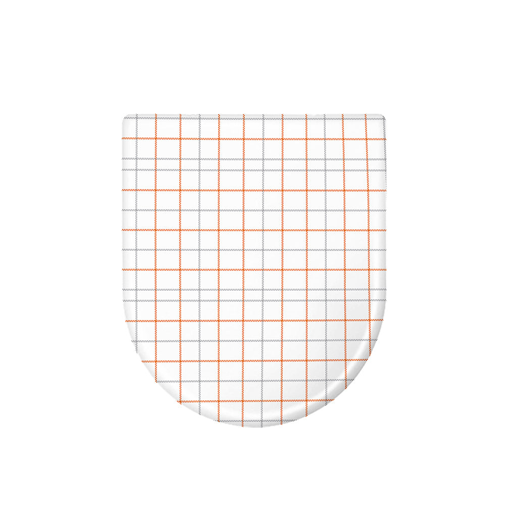 White Halloween Tattersall Pattern Print Toilet Lid Cover