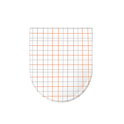 White Halloween Tattersall Pattern Print Toilet Lid Cover