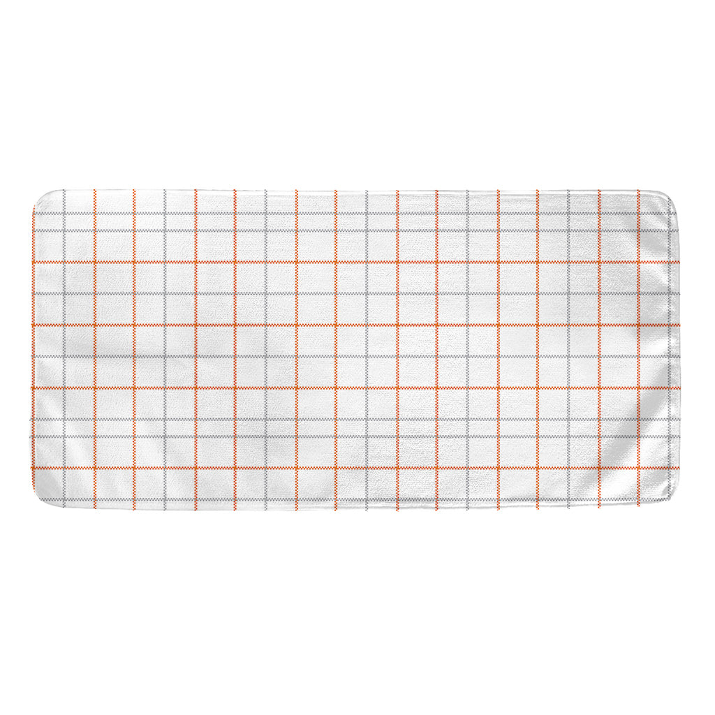 White Halloween Tattersall Pattern Print Towel
