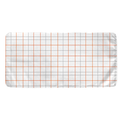 White Halloween Tattersall Pattern Print Towel