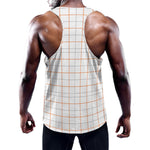 White Halloween Tattersall Pattern Print Training Tank Top