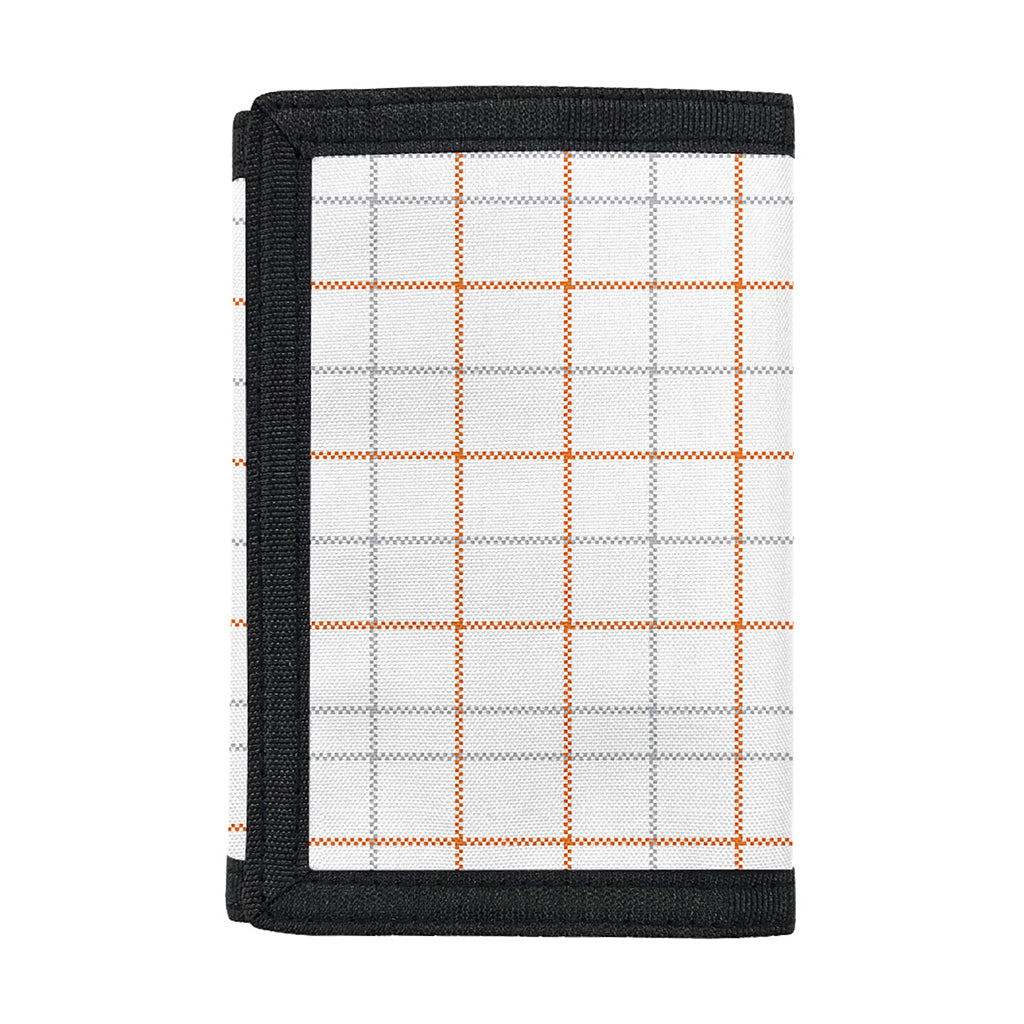 White Halloween Tattersall Pattern Print Trifold Wallet
