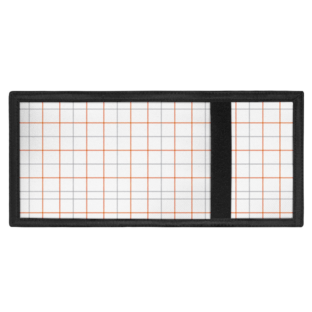 White Halloween Tattersall Pattern Print Trifold Wallet