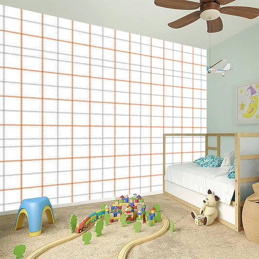 White Halloween Tattersall Pattern Print Wall Sticker