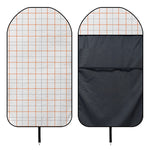 White Halloween Tattersall Pattern Print Waterproof Car Seat Cover