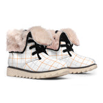 White Halloween Tattersall Pattern Print Winter Boots