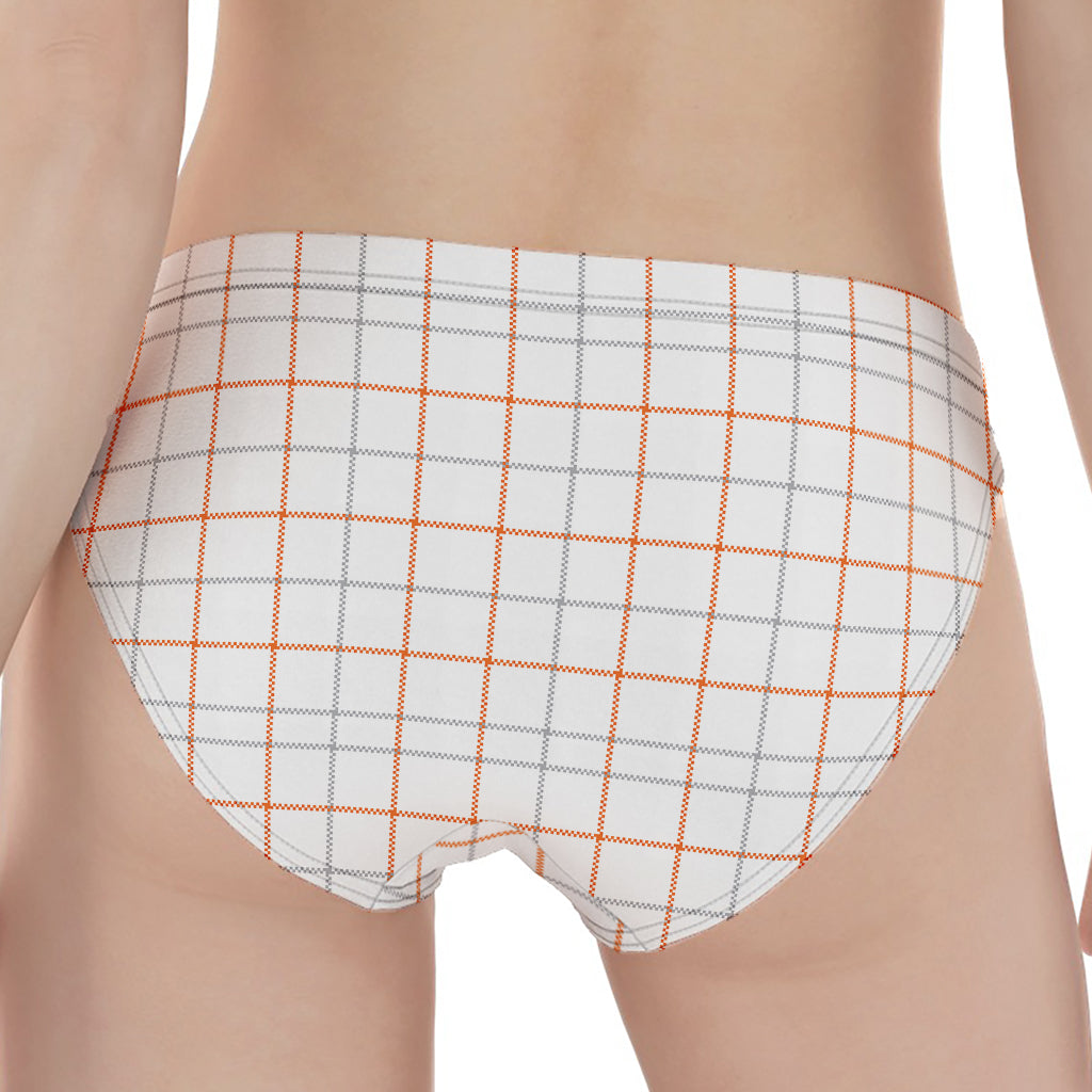 White Halloween Tattersall Pattern Print Women's Panties