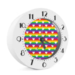 White Heart On LGBT Pride Striped Print Alarm Clock